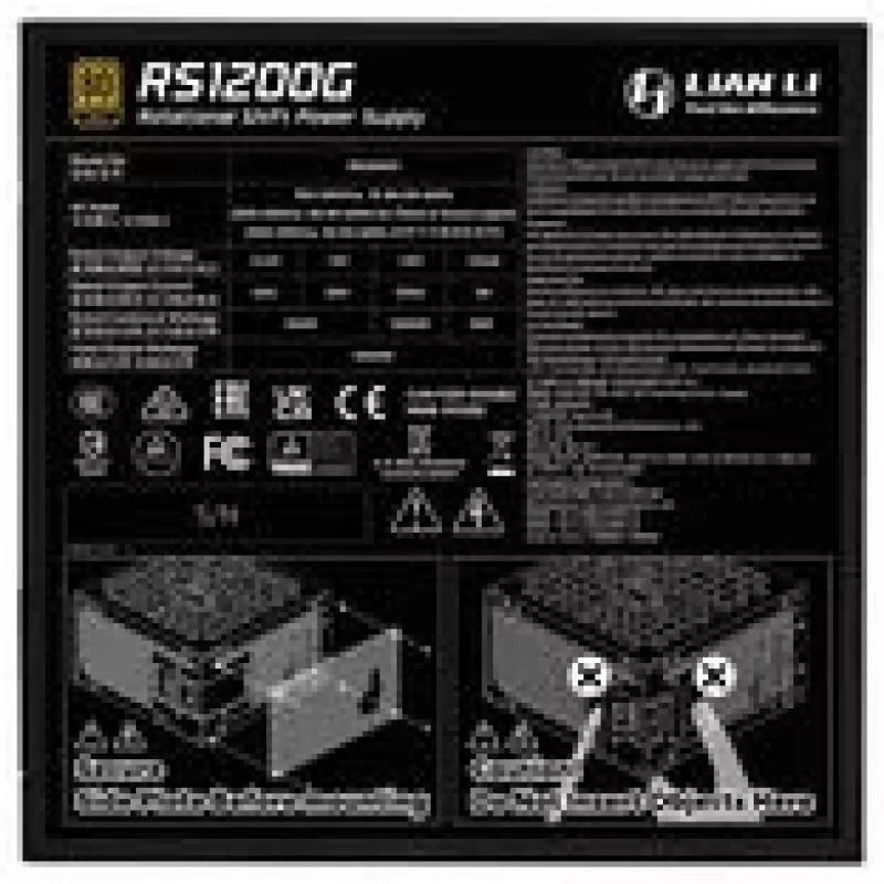Zasilacz Lian Li RS1200G 1200 W 20+4 pin ATX 80 PLUS Gold Czarny