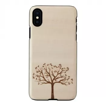 Etui na smartfon man and wood iPhone X/XS, drewno jabłoni, czarne