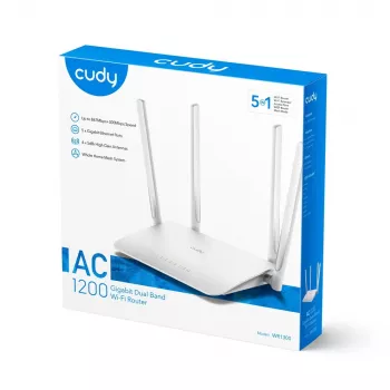 Router bezprzewodowy Cudy WR1300 Gigabit Ethernet Dwuzakresowy (2,4 GHz / 5 GHz) Biały