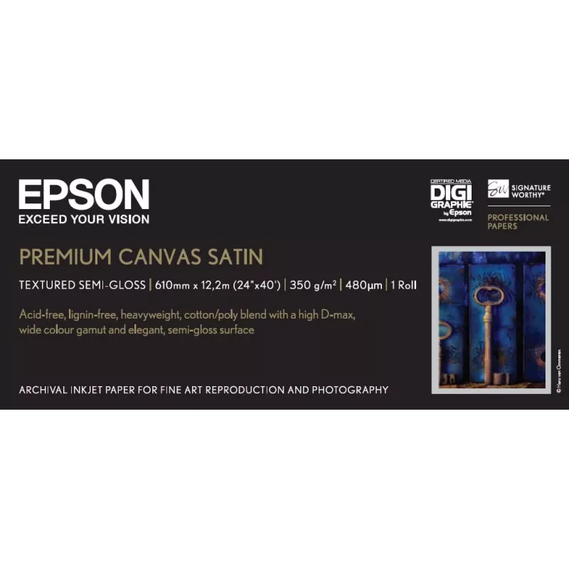 Epson Premium Canvas Satin, 24 cale x 12,2 m, 350g/m²