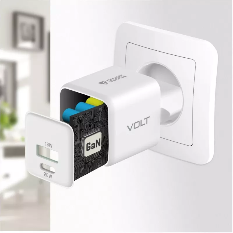 Ładowarka sieciowa USB C/A YENKEE YAC G38 20W 3A Power Delivery (USB‑C i USB‑A)