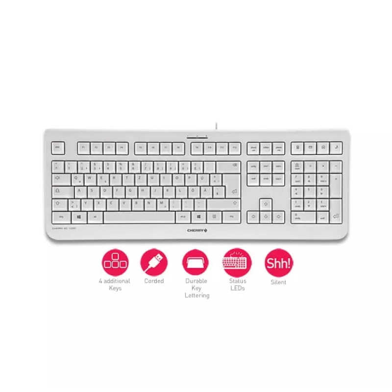 Klawiatura CHERRY KC 1000 do użytku domowego USB szwajcarska szara