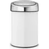 BRABANTIA Touch Bin 3 L Biały (model 36 44 88) — mały kosz bez pedału do higienicznej utylizacji