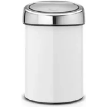 BRABANTIA Touch Bin 3 L Biały (model 36 44 88) — mały kosz bez pedału do higienicznej utylizacji