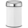 BRABANTIA Touch Bin 3 L Biały (model 36 44 88) — mały kosz bez pedału do higienicznej utylizacji
