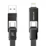 Kabel 4 w 1 BlitzWolf BW-HDC7 — USB-C, Lightning, USB-A, Micro-USB 1,2 m 240 W czarny