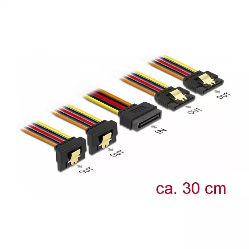 Wewnętrzny kabel zasilający DeLOCK 60151 0.3 m 4 x SATA 15-pin