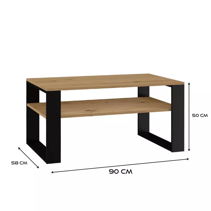 Topeshop MODERN 1P ART CZ stolik kawowy / boczny / narożny Stolik kawowy kształt prostokątny 2 noga/nogi