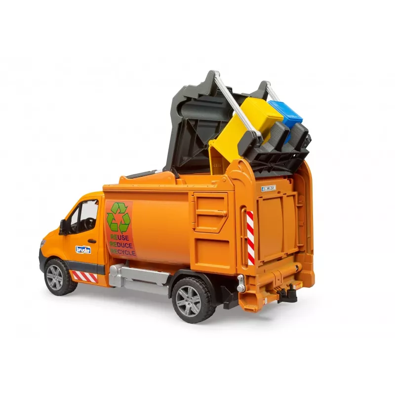 BRUDER model pojazdu MB Sprinter śmieciarka komunalna BR-02682, replika zabawkowa w skali