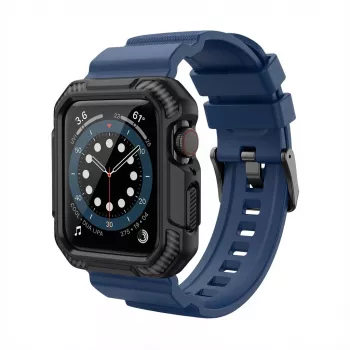 Pasek GUAN Premium Pro do Apple Watch 40mm 41mm 38mm 42mm niebiesko-czarny - pasek zamienny