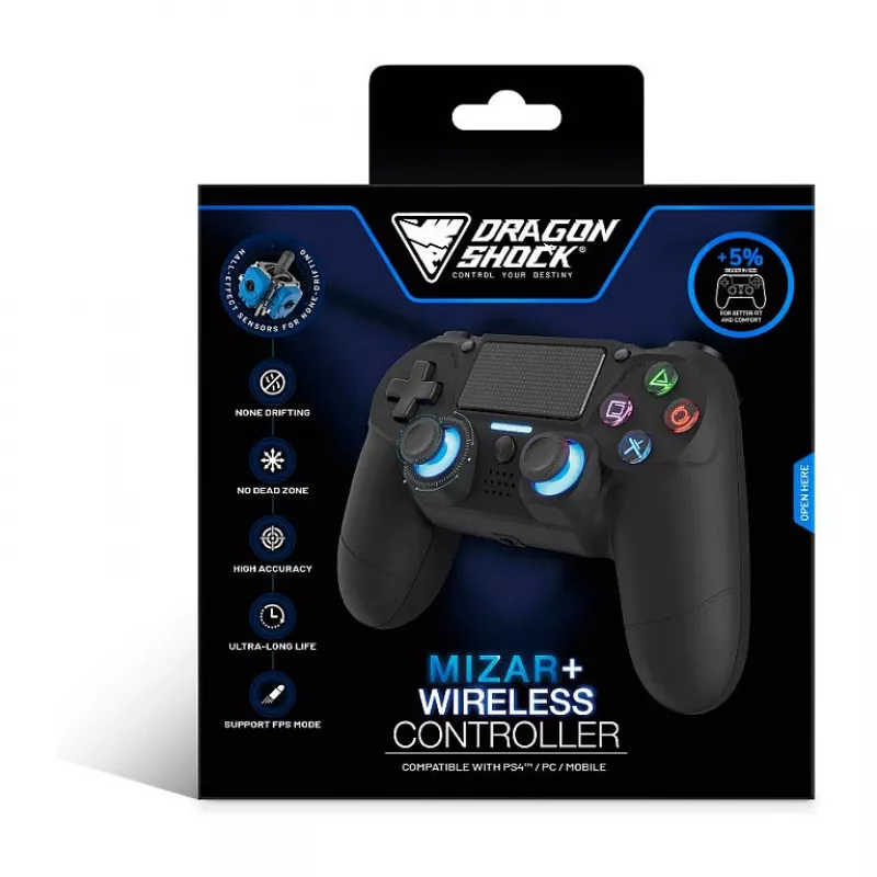 Kontroler Dragonshock Mizar+ Wireless czarny PS4/PC