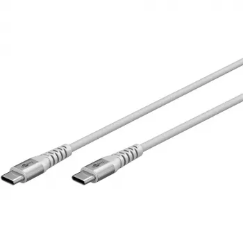 super-soft kabel w oplocie USB 2.0, wtyk USB-C > wtyk USB-C (biały, 3 metry)