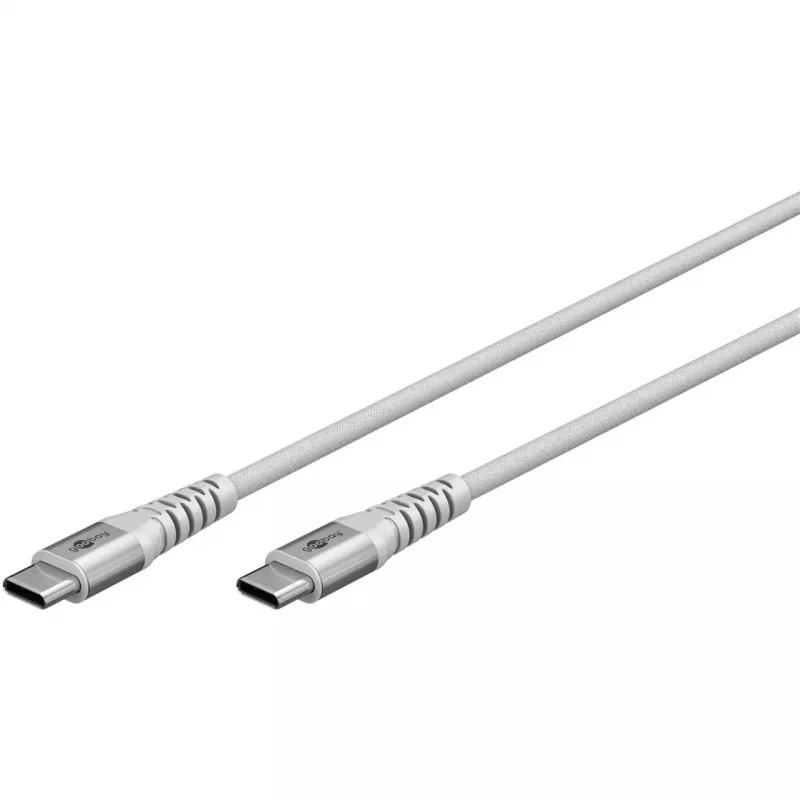 super-soft kabel w oplocie USB 2.0, wtyk USB-C > wtyk USB-C (biały, 3 metry)