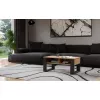 Stolik kawowy top e shop Modern 90×58×50 cm, antracytowa rama, matowe półki Artisan dąb