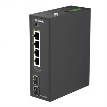 D-Link 6-portowy niezarządzany przemysłowy przełącznik PoE+ z 2 portami SFP