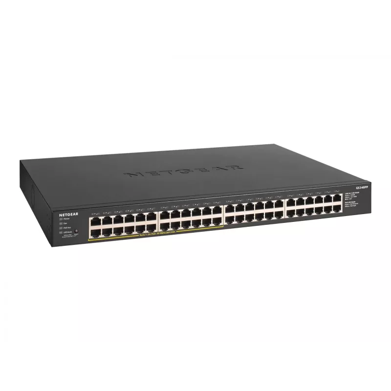 NETGEAR GS348PP Niezarządzalny przełącznik Gigabit Ethernet (10/100/1000) Power over Ethernet (PoE) Czarny