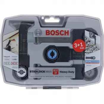 Bosch Starlock Best of Heavy Duty Sets, 4-częściowy, Zestaw ostrzy, Metal, Drewno, Czarny, Pudełko