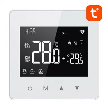 Inteligentny termostat Avatto ZWT198 ZigBee TUYA – termostat pokojowy z łącznością ZigBee, model ZWT198