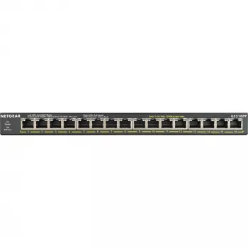 NETGEAR GS316P Niezarządzalny Gigabit Ethernet (10/100/1000) Power over Ethernet (PoE) Czarny