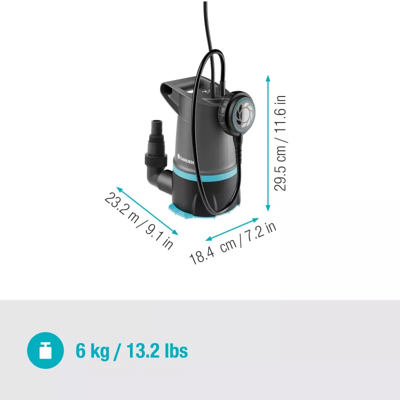 Pompa zanurzeniowa GARDENA 09018-47 — silnik 550 W do usuwania i przesyłania wody