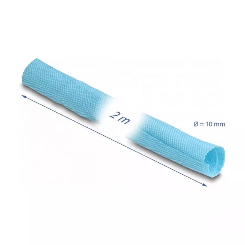 DeLOCK Rękaw pleciony samozaciskowy odporny na ciepło 2 m x 10 mm niebieski