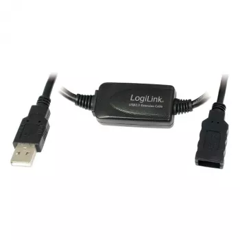 LogiLink UA0143 Kabel USB USB 2.0 Wtyk USB-A do Gniazda 10,00 m Czarny
