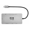 Stacja dokująca Eaton Tripp Lite USB-C, podwójny wyświetlacz - 4K 60 Hz HDMI, USB 3.2 Gen 1, koncentrator USB-A, GbE, czytnik kart, ładowanie 100W PD, szary