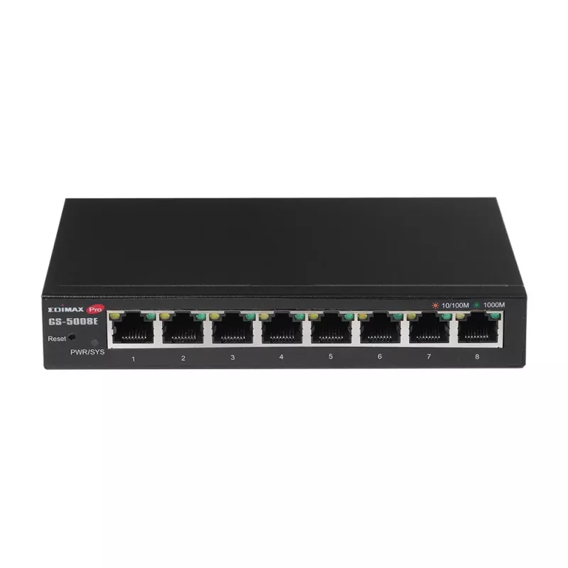 Edimax GS-5008E przełącznik sieciowy Zarządzalny Gigabit Ethernet (10/100/1000) Czarny