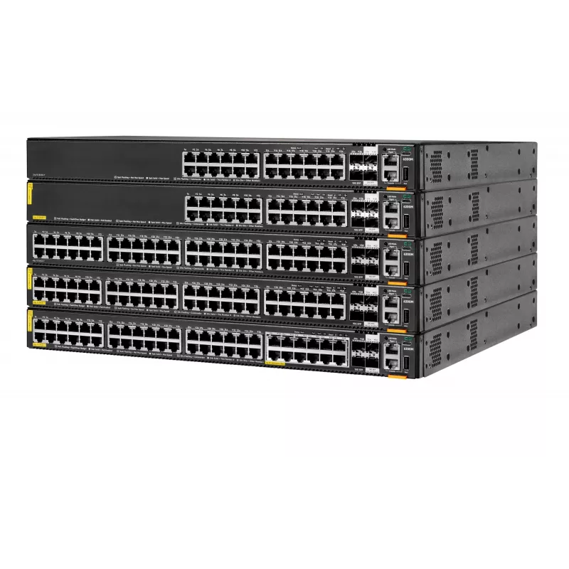 HPE - Aruba 6200M 36G 12SR5 Class6 PoE 4SFP+ Switch - Switch - Maks. odległość stosowania 10 km - L3 - zarządzany - 36 x 10/100/1000 (4PPoE) + 12 x 1/2.5/5GBase-T (4PPoE) + 4 x 1 Gigabit