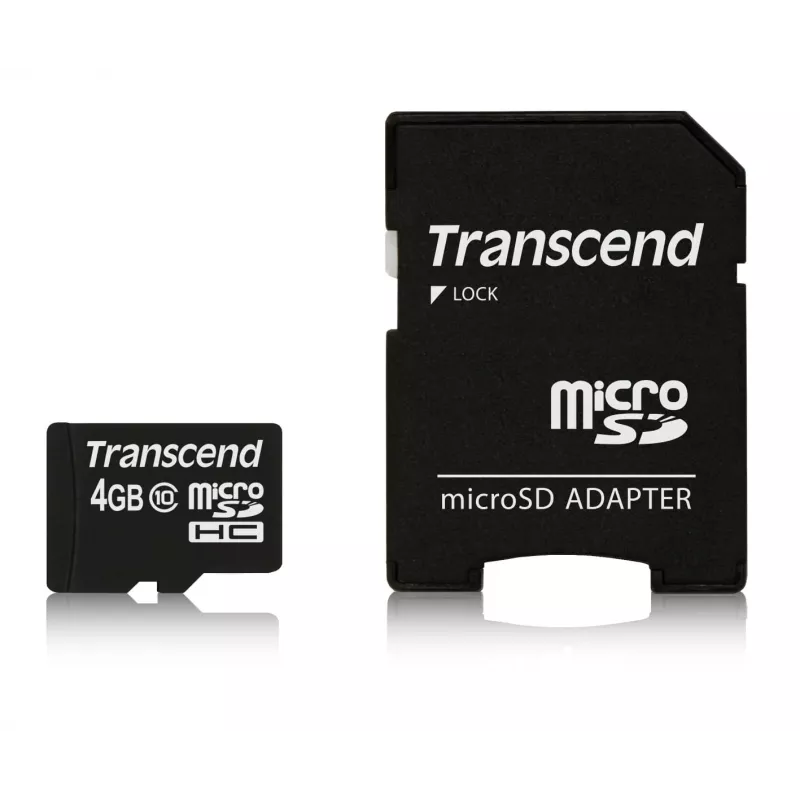 Pamięć Flash Transcend 4 GB MicroSDHC Klasa 10 z adapterem