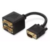 Rozdzielacz Y VGA Digitus AK-310400-002-S HD15 na 2x HD15, 0,2 m, czarny