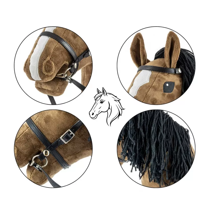 Koń na patyku Hobby Horse Ciemny Brąz