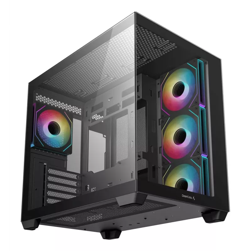 Obudowa PC DeepCool CG530 4F Midi Tower Czarna — szkło hartowane, ATX/ITX/Micro ATX, 3x120mm wentylatory, USB-C