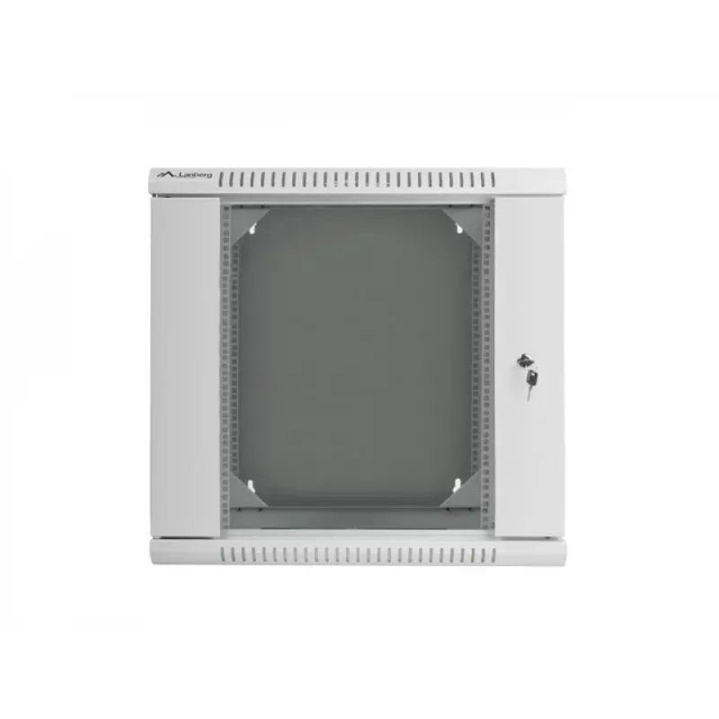 DWUCZĘŚCIOWA SZAFKA RACK DO MONTAŻU NA ŚCIANIE 19 inch 12U 600X600 SZARA LANBERG (PŁASKI PAKIET)