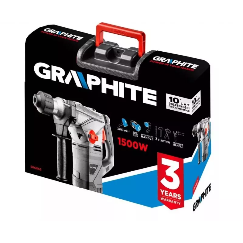 Młot udarowo-obrotowy Graphite 58G862 1500 W 750 RPM SDS Plus