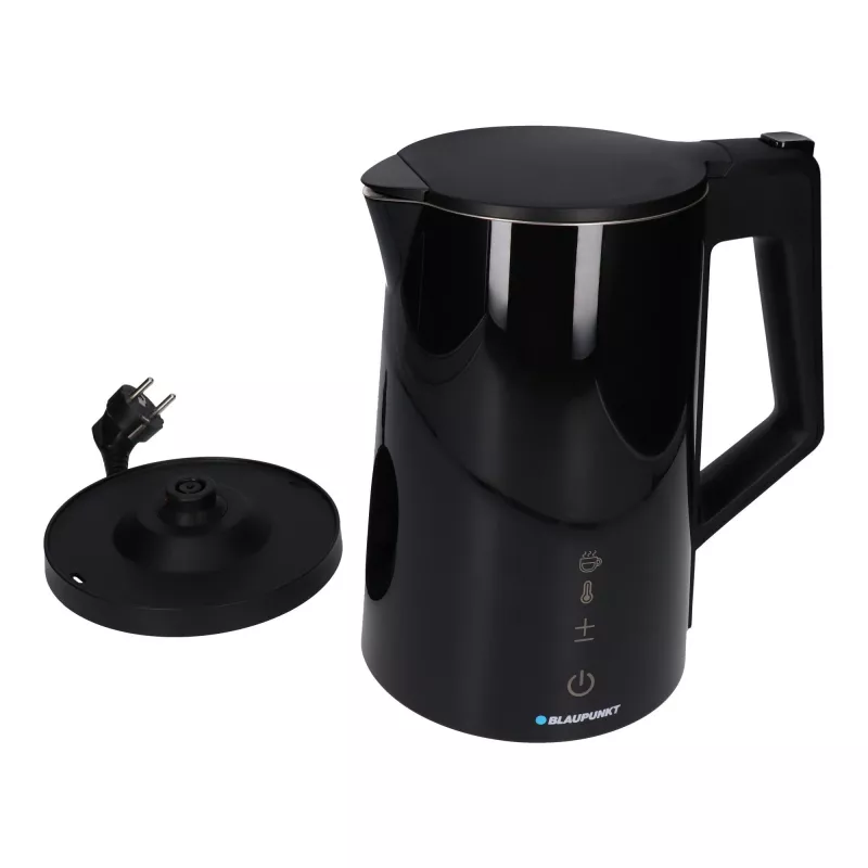 Czajnik elektryczny BLAUPUNKT EKD601, 1,7 L, 2200 W, regulowana temp. 40–100 °C, czarny, stal nierdzewna