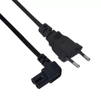 Kabel zasilający SAVIO CL-144, 3 m, kątowa wtyczka 2-pinowa do złącza IEC Typ E, czarny