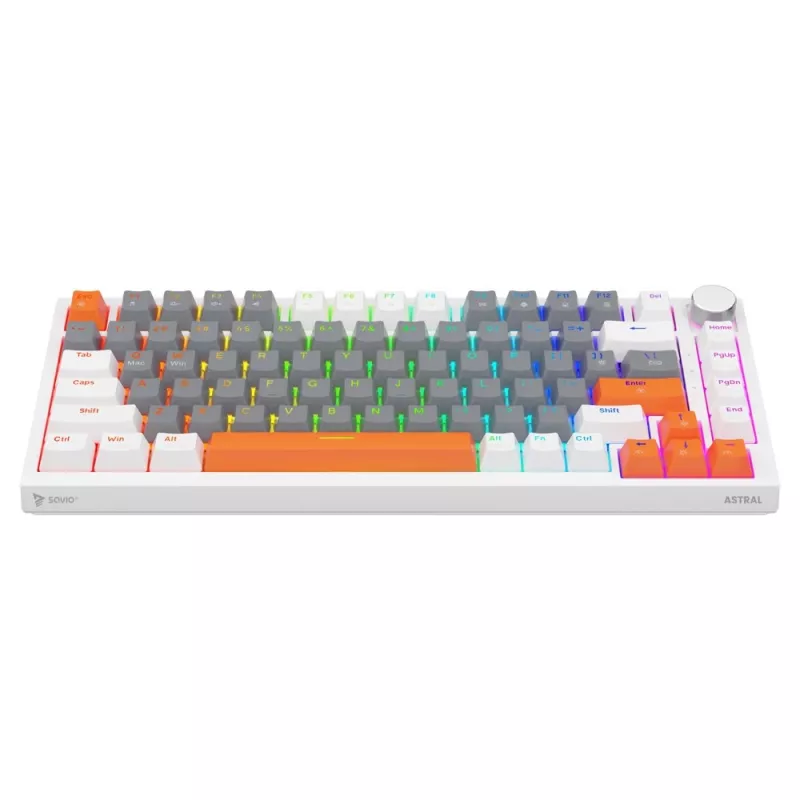 Klawiatura gamingowa Savio ASTRAL WHITE JADE 3 KOLORY USB QWERTY US International