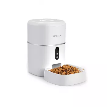 Automatyczny karmnik dla zwierząt Tellur TLL331461 z kamerą UltraHD, 4 L, biały