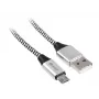 Kabel USB Tracer TRAKBK46928 1m USB A Micro-USB B Czarny Srebrny