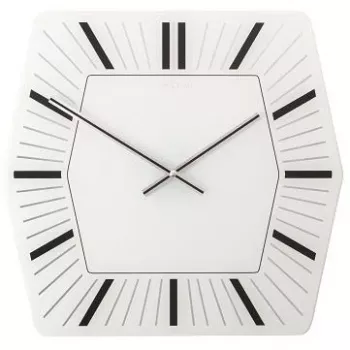 Zegar ścienny NeXtime 8128wi Hexagon, 43x43 cm, biały