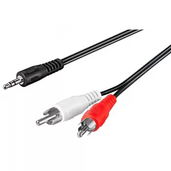 Wentronic Goobay 3,5mm-jack-/RCA-Adapter kabel, Czarny, 10 m - jack 3,5 mm-Plug (3-Pin, Stereo) > 2x RCA-Plug (Audio left/right) (50441)