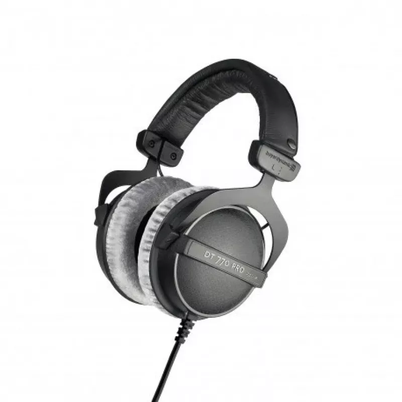 Studyjne słuchawki Beyerdynamic DT 770 PRO 80Ω — zamknięte, wokółuszne, 5–35000 Hz, 96 dB, 3,5 mm, pozłacane złącze