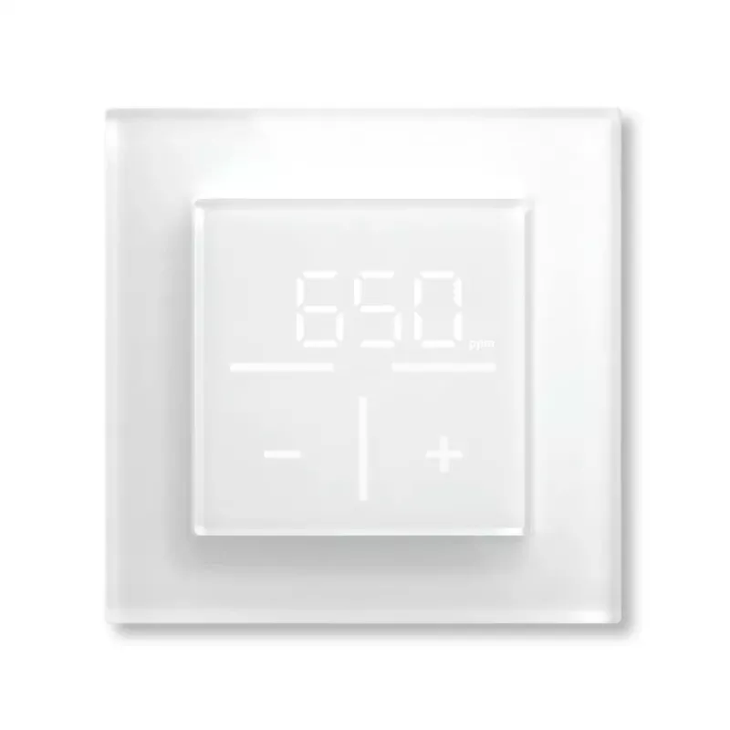 Szklany termostat ścienny Homematic IP 161333A0 z czujnikiem CO2, cyfrowy RF, 230 V, 54,5×54,5×29 mm