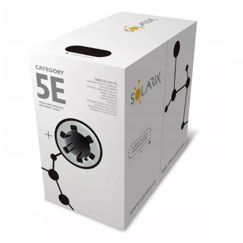 Kabel sieciowy Solarix SXKD-5E-UTP-PE UTP CAT5E 305m czarny