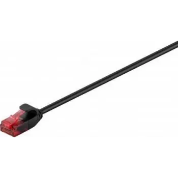 Wentronic Goobay CAT 6 cienki-Patch kabel, U/UTP, czarny, 0,25 m - materiał miedziany (71548)