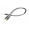 Adapter audio Gembird CCA-417M 2×3,5 mm męski na 3,5 mm żeński, 0,2 m, czarny