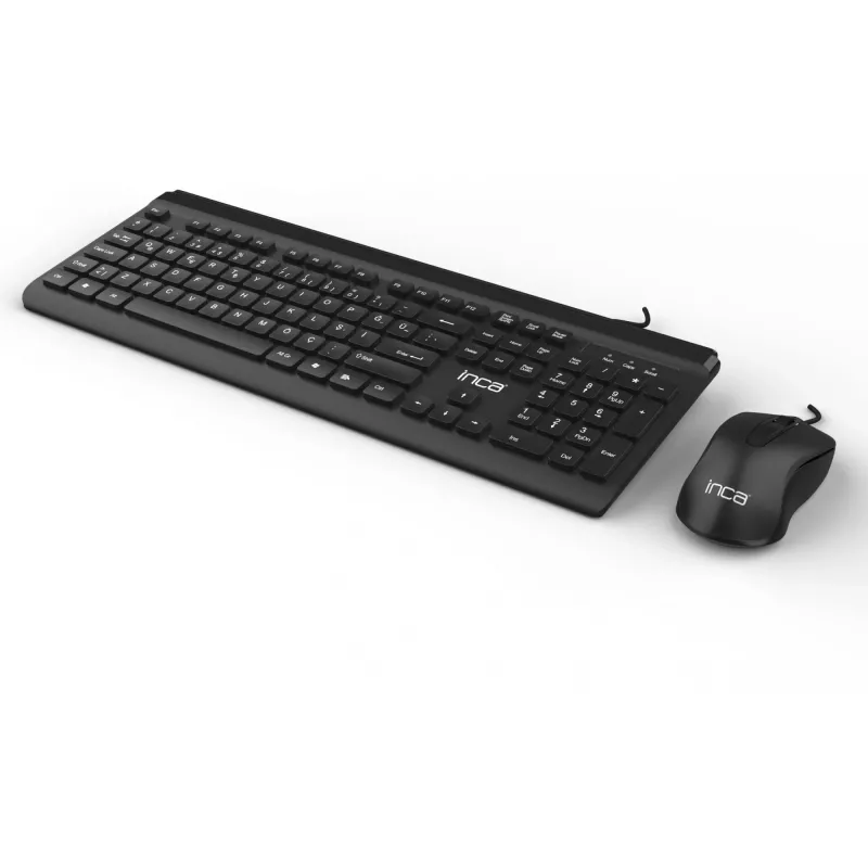Inca IMK-377 Klawiatura z myszą Biurowa USB Turecka Czarna