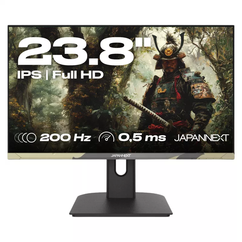 Monitor komputerowy JAPANNEXT JN-IPS238FHD200F-HSP-CAMO 61 cm (24 cale) 1920 x 1080 pikseli Full HD LCD Czarny