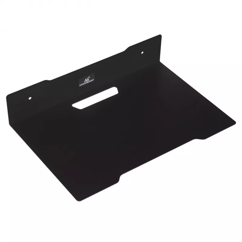 Półka ścienna pod dekoder MACLEAN MC-122, stal, czarna, maks. obciążenie 5 kg, rozstaw otworów 219 mm